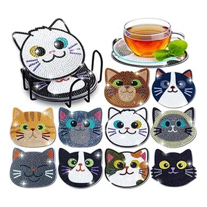 10 Stück DiamondPainting Untersetzer Set - für Kinder und Erwachsene Diamant Punkte, 9110 - Bild 1 von 5