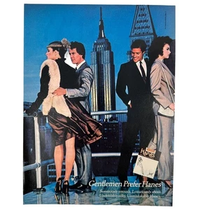 Gentlemen Prefer Hanes Sexy Legs Leering Man Vintage Magazine Print Ad 1983 - Picture 1 of 1