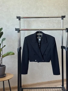 Vintage Escada Wool Cashmere Double Breast Crop Blazer Women's Size 36 - Picture 1 of 6