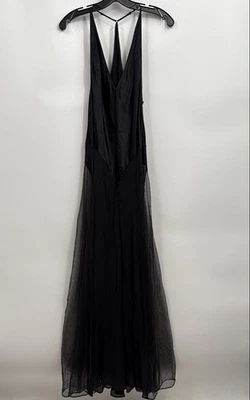 Maxi Vestido Pullover Para Mujer Victoria's Secret Negro Sin Mangas Cuello en V Talla S Foto 1 de 4