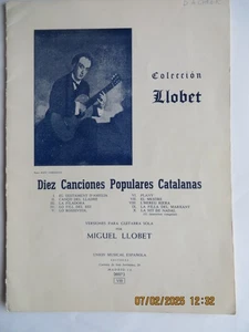 Miguel LLobet 10 popular Catalan songs for solo guitar sheet music - Picture 1 of 3