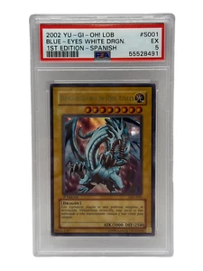 2002 Yu-Gi-Oh! LOB Blue Eyes White Dragon 1st Edition Spanish #S001 - PSA 5 (LDD - Picture 1 of 4