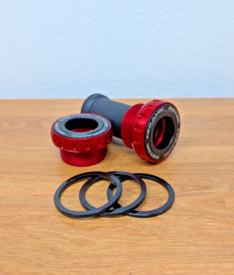 Rotor SABB2 Bottom Bracket - BSA 24mm- 68/73mm - Ceramic Bearing - Red - New - Image 1 of 3