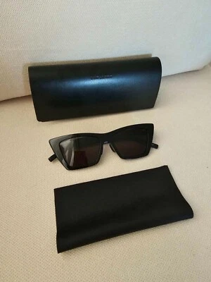 Очки солнцезащитные Saint Laurent Cateye SL 276 Mica 001 блестящие черные 53 мм YSL подлинные - Изображение 1 из 4
