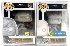 Funko Pop! Marvel Moon Knight #1047 & Mr Knight #1048 Glow in the Dark Set of 2 - Picture 1 of 5