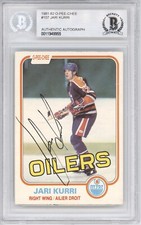 Jari Kurri Signed 1981-82 O-Pee-Chee Rookie #107 BAS/BGS AUTHENTIC