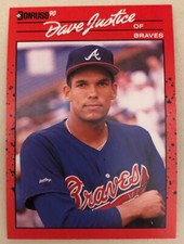 1990 Donruss Dave Justice Baseball Rookie (RC) #704 Braves Yankees High Grade!