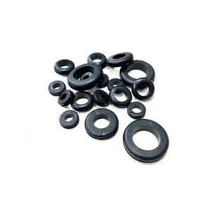 Black PVC Open Wiring Grommets For Pipes & Cables - Assorted Sizes - Picture 1 of 1