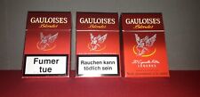 Lot de 3 paquets vides de cigarettes GAULOISES Rouge - tous différents (vintage)
