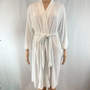 Natori women's Robe. sz S (4-6).   White  Light Wt. Terry.  Rayon blend Tie belt - Picture 1 of 9