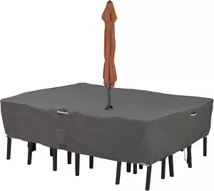 Water-Resistant 108" Rectangular/Oval Patio Table Chair Set Cover with Umbrella - Picture 1 of 9