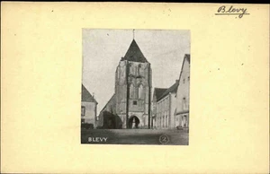 Heimatbeleg Blevy Frankreich Partie ad. Kirche Unikat im Postkarten-Format ~1940 - Picture 1 of 2