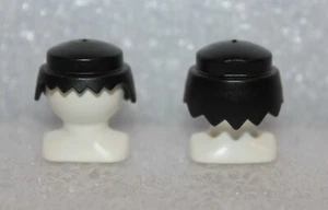 Playmobil Hair 2 Wigs Black " Pips " Soldiers Pirates - Picture 1 of 3