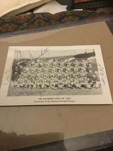Baltimore Colts signiert von 2 HOF Ameche’s Original Team Foto 1958 Weltmeister - Bild 1 von 6