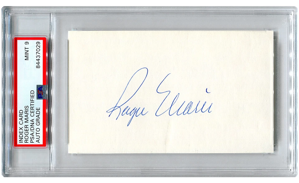 Roger Maris Autographed Index Card PSA Auto Grade 9 - Image 1 of 1