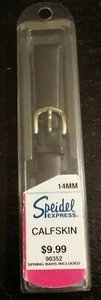 Speidel Express Calfskin Black Watch Band 14MM Women Gold Plated New - Picture 1 of 2