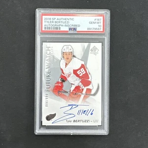 2016 Tyler Bertuzzi SP Authentic Future Watch Rookie Auto Inscribed /999 PSA 10 - Picture 1 of 2