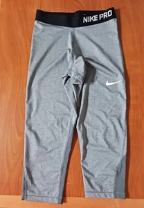 NIKE PRO Boys Youth Size L Gray Compression Pants Dri-Fit - Picture 1 of 9