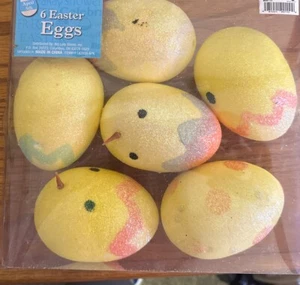 Decorative Easter Eggs Chicks Glitter Set of 6 NEW NIB - Picture 1 of 1
