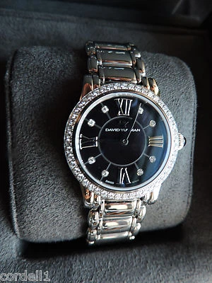 David Yurman Classic 30mm Quartz Diamonds Steel Black Face T7124QSSTB NWT NIB - Image 1 of 4