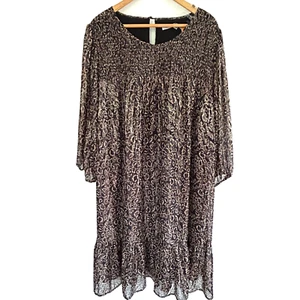 New Collective Concepts Dress Size 2x Cheetah Animal Print Shiny Cocktail Comfy - Picture 1 of 8