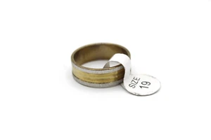 Gold & Silver 7mm Band Ring | Stainless Steel | Costume Jewellery | R 1/2 - Picture 1 of 3