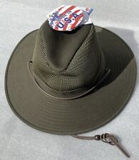 Henschel Hat Co. Aussie Breezer SMALL 5321 NEW Mesh GREEN Leather Cord Made USA