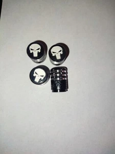 Ventilkappen Punisher Eloxiert schwarz 4 Stück - Bild 1 von 1