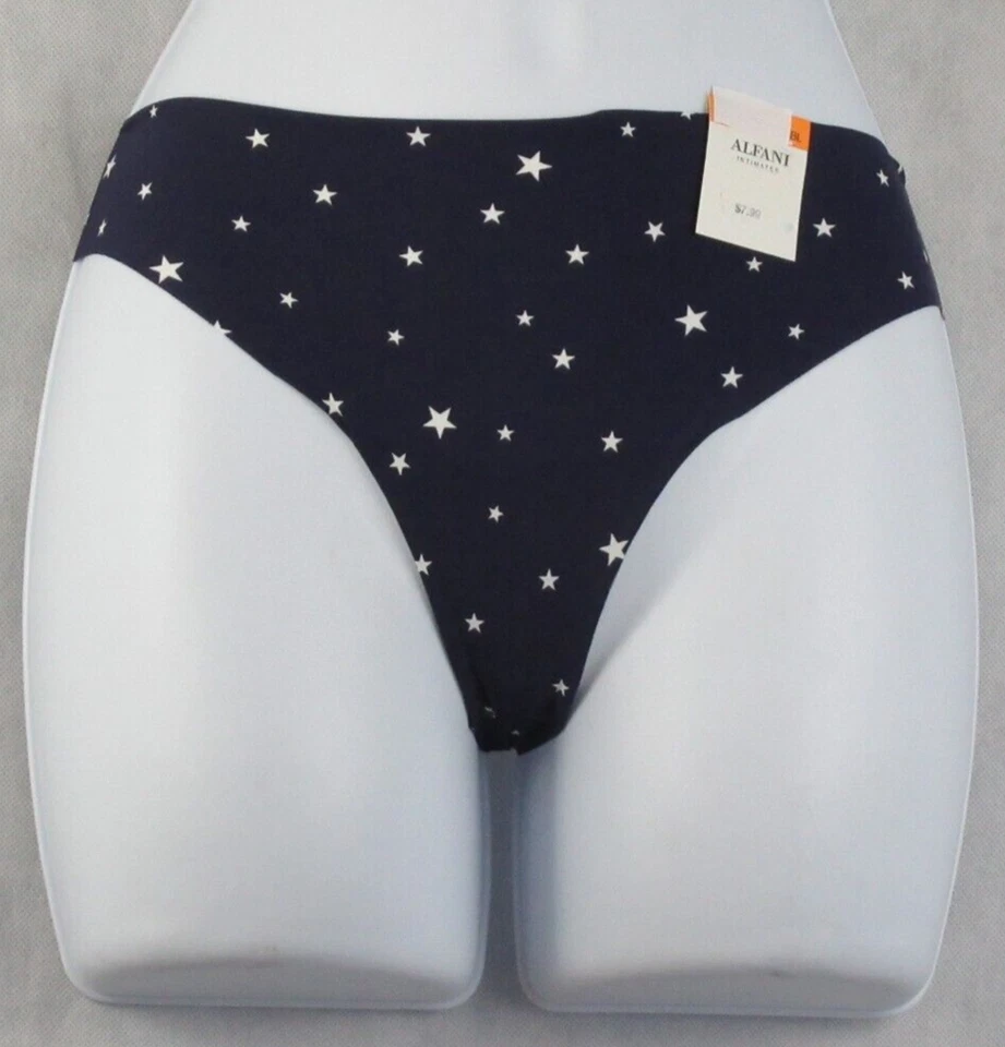Женские трусики-стринги лазерной резки Alfani нижнее белье, темно-синие звезды, маленькие - Изображение 1 из 3