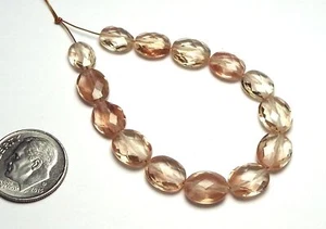 14 pcs OREGON SUNSTONE 8-9mm Faceted Oval Beads AAA NATURAL /o14 - Picture 1 of 3
