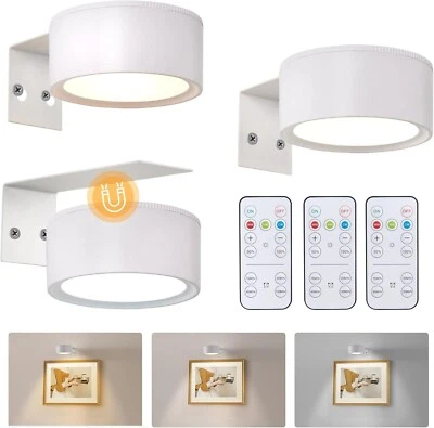 3 Pcs Battery Operated Picture Lights for Wall, Wireless LED Poster Lights with - Image 1 of 4