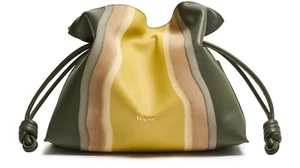 LOEWE Flamenco Medium Bottle Green/Ochre Nappa Leather Clutch Bag New - Picture 1 of 4