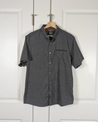 Mountain Hardwear Shirt Men M Gray Chambray Hemp Blend Short Sleeve Button Up - Image 1 of 4