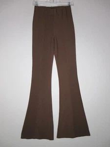Wet Seal Womens Flat Front Slim-Fit High Rise Pants Flare Leg Size S Brown - Picture 1 of 8