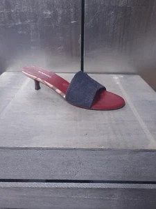 Original BURBERRY Sandalen Gr 36 Mules Pantoletten creme rot blau Schuhe #1338 - Bild 1 von 15