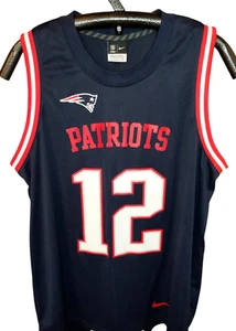 Seltenes Nike TOM BRADY Basketball Trikot New England Patriot Herren Gr. LARGE blau rot - Bild 1 von 18