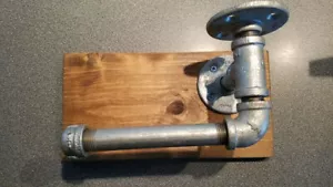 Industrial Pipe Toilet Paper Holder Heavy Duty Unique Rustic Concept - Picture 1 of 5
