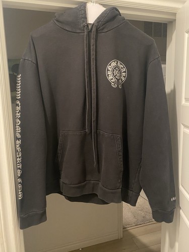 Felpa con cappuccio Chrome Hearts WWW.CHROMEHEARTS.COM Limited nera e argento extra large XL