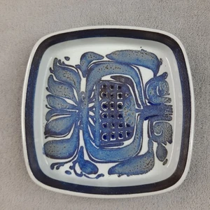 Vintage Royal Copenhagen eckige Schale Fayence Denmark signiert KC abstrakt floral - Bild 1 von 20