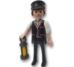 PLAYMOBIL figura Maquinista Victoriano farol revisor ferrocarril tren estacion - Picture 1 of 1