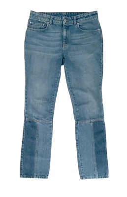 Pantalones de mezclilla B4 auténticos ALEXANDER McQUEEN dos tonos panel bordado logotipo azul talla 42 Foto 1 de 4