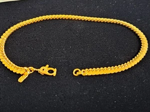 Vintage Monet goldfarben Fischgrät Armband 7" Neu aus altem Lagerbestand mit Etikett Karabinerverschluss O.C - Bild 1 von 7