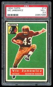 1956 Topps #13 Vic Janowicz PSA 3,5 en muy buen estado+ - Imagen 1 de 2