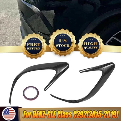 Carbon Fiber Rear Bumper Splitter Canards Fins For Mercedes Benz C292/GLE63 AMG - Imagem 1 de 4