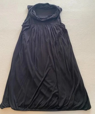 Vestido Soprano Mujer Mediano Negro Capucha Cuello Sin Mangas Pullover Trapecio Columpio Foto 1 de 4