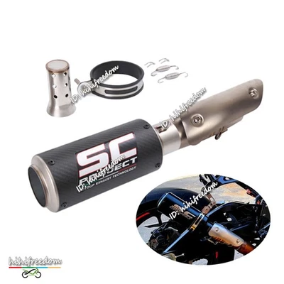 GSXR1000 2012-2025 For Suzuki Slip On Mid Link Pipe Exhaust Tips Carbon Muffler - Image 1 of 4