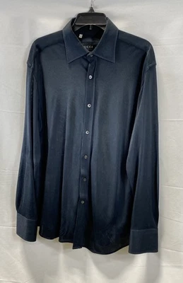 Gucci Men Black Long Sleeve Shirt Size 17 - Image 1 of 4