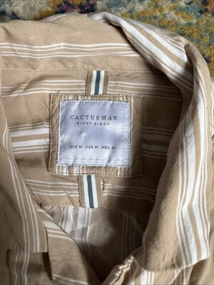 Винтажный мужской кактус 90-х с коротким рукавом на пуговицах - Изображение 1 из 2