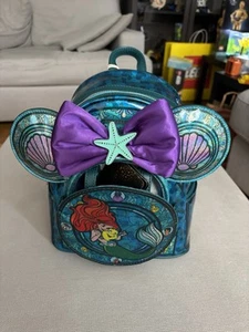 Loungefly Disney Princess Stained Glass Collection: Little Mermaid Ariel Set NWT - Imagen 1 de 6
