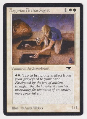 Crimped Argivian Archaeologist LP Antiquities MTG Magic Factory Error Misprint! - Image 1 of 2